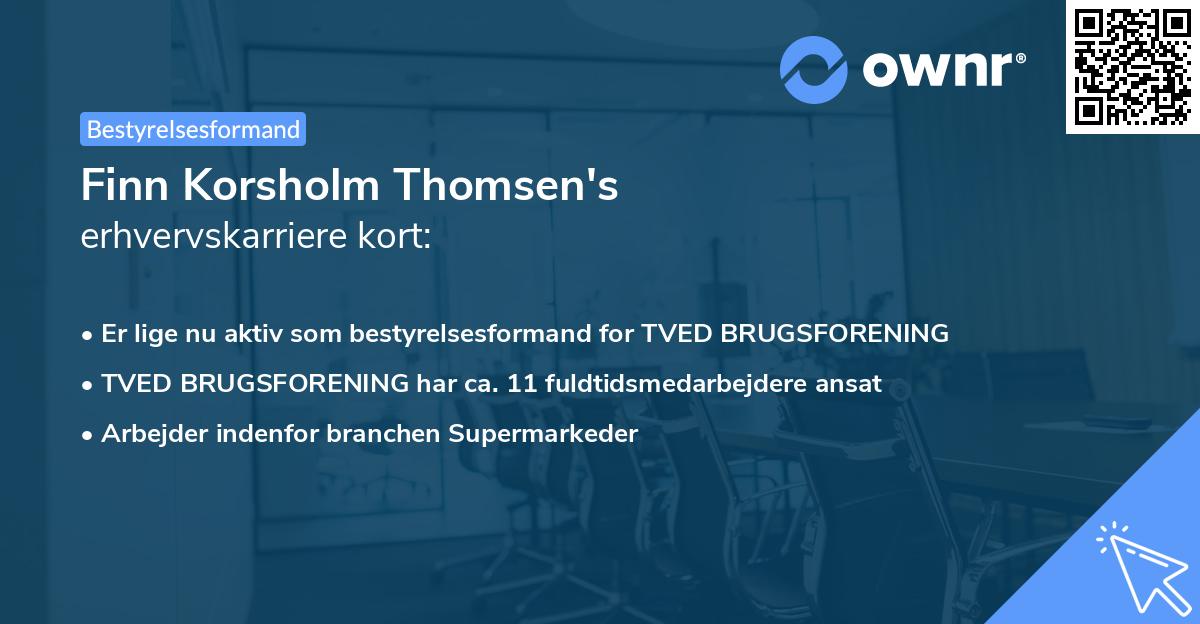 Finn Korsholm Thomsen's erhvervskarriere kort