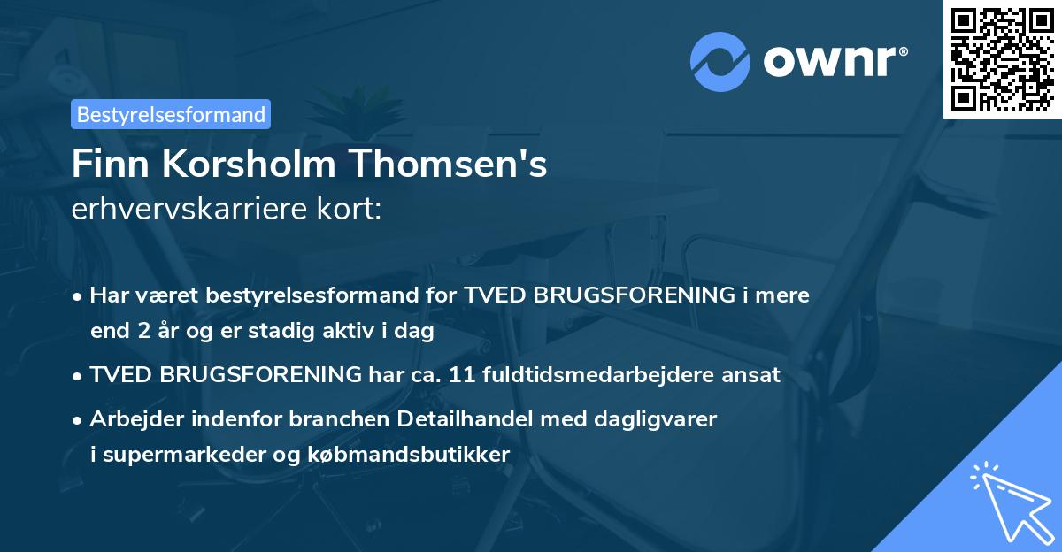 Finn Korsholm Thomsen's erhvervskarriere kort