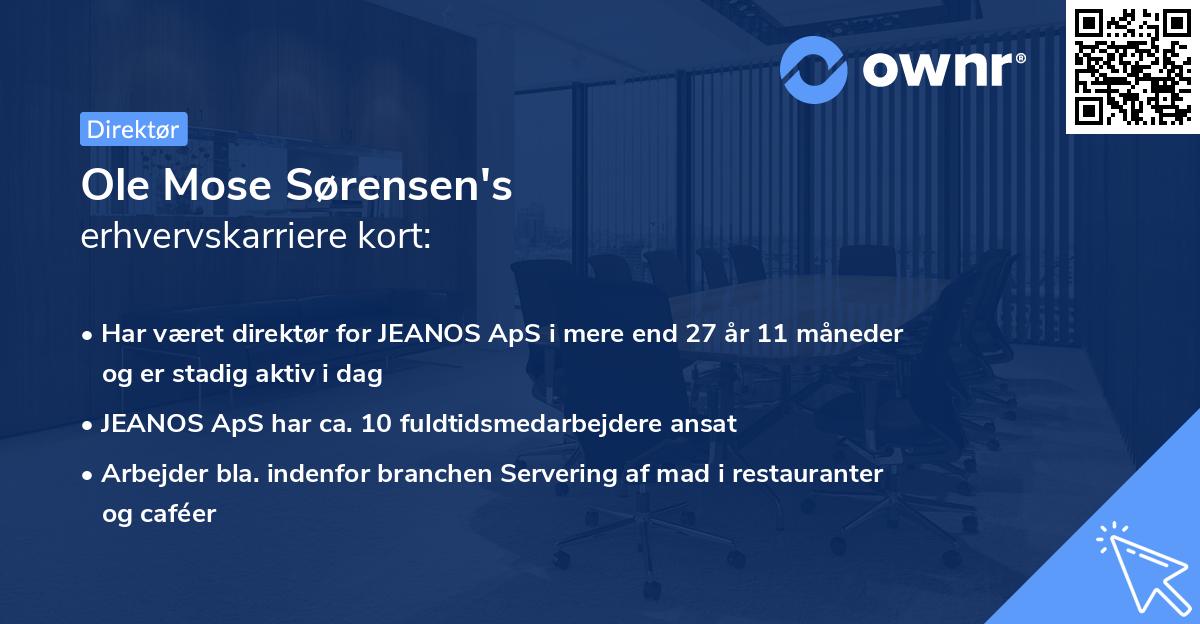 Ole Mose Sørensen's erhvervskarriere kort