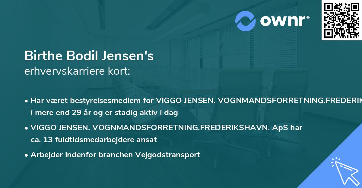 Birthe Bodil Jensen's erhvervskarriere kort