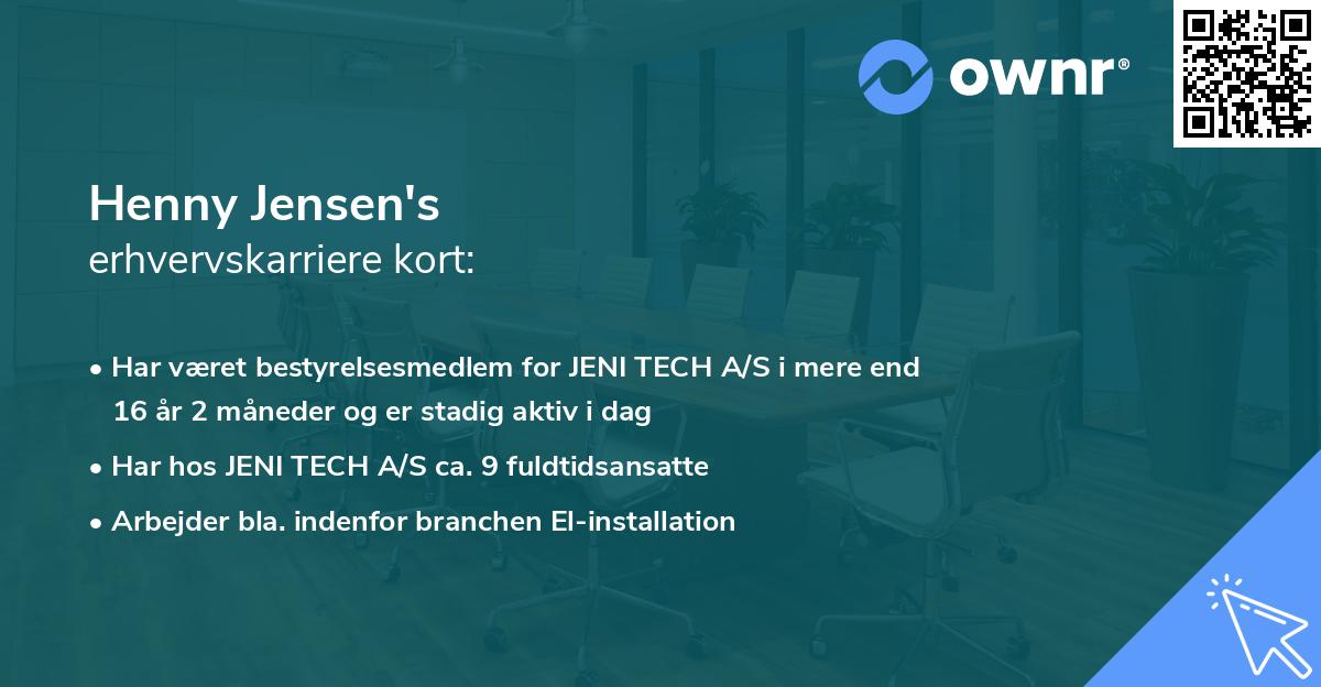 Henny Jensen's erhvervskarriere kort