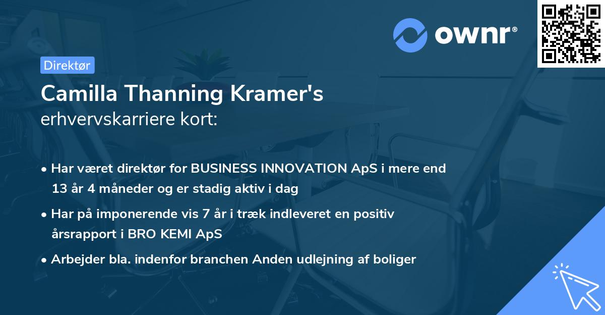 Camilla Thanning Kramer's erhvervskarriere kort