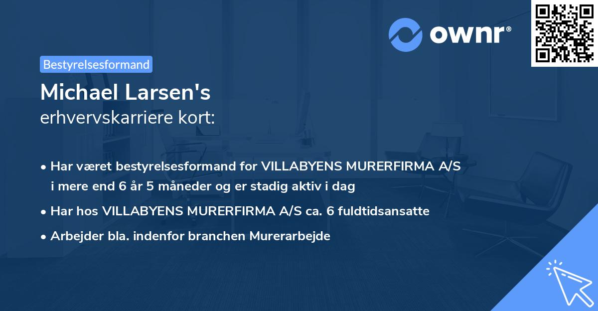 Michael Larsen's erhvervskarriere kort