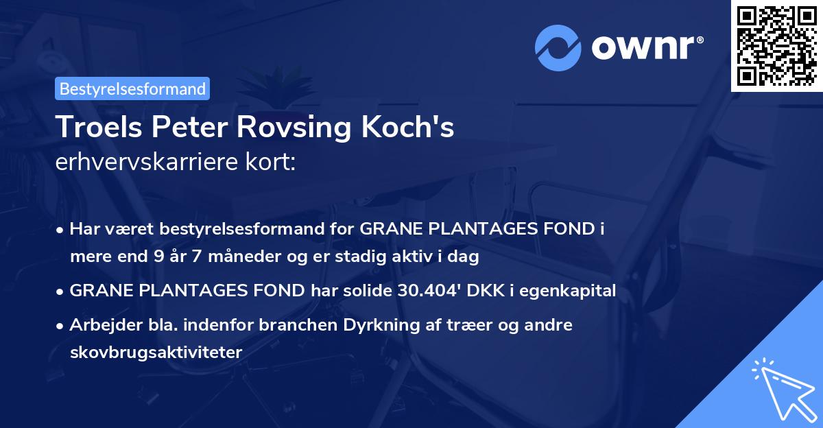 Troels Peter Rovsing Koch's erhvervskarriere kort