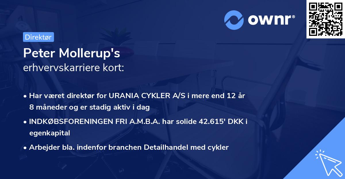 Peter Mollerup's erhvervskarriere kort