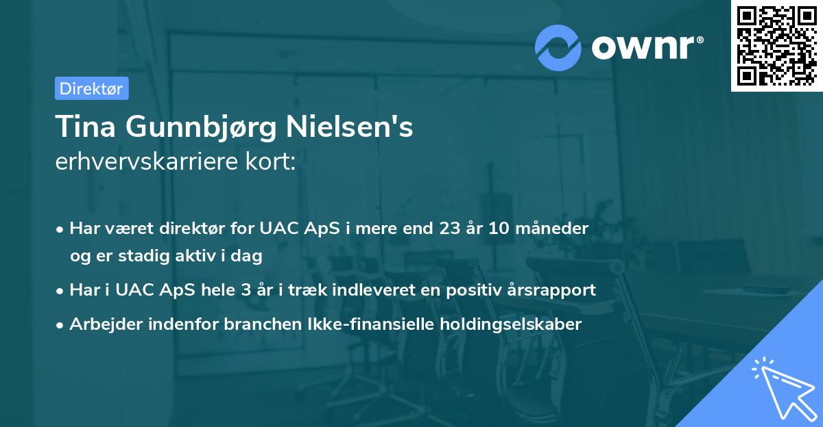 Tina Gunnbjørg Nielsen's erhvervskarriere kort