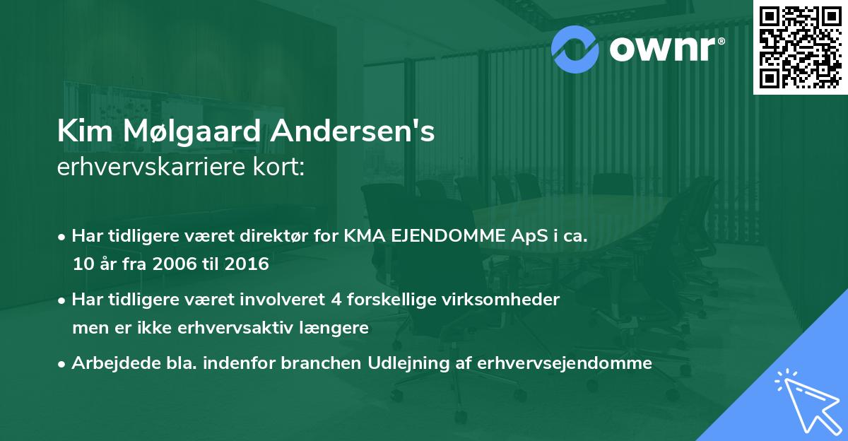 Kim Mølgaard Andersen's erhvervskarriere kort