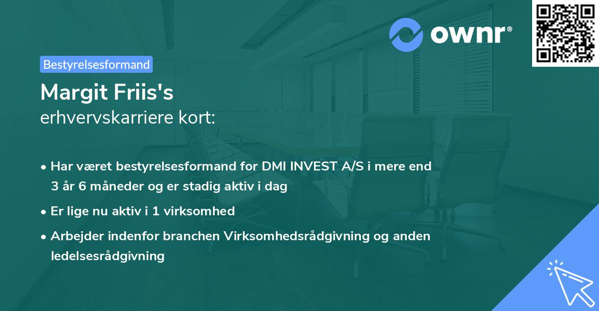 Margit Friis's erhvervskarriere kort