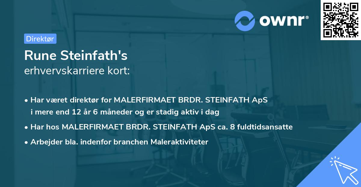 Rune Steinfath's erhvervskarriere kort