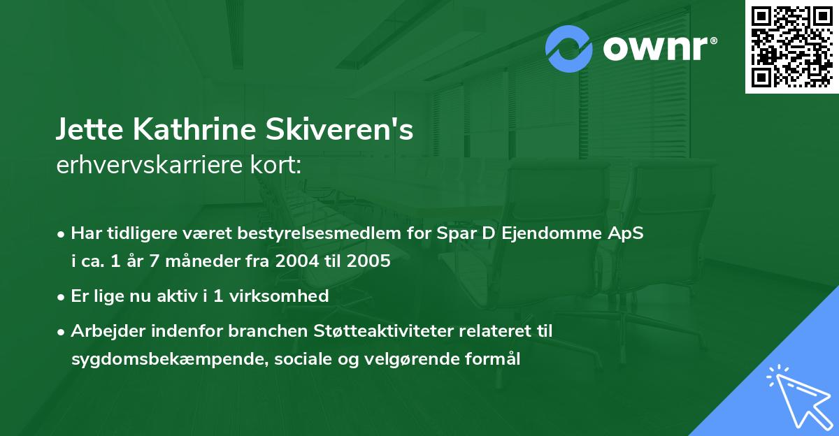 Jette Kathrine Skiveren's erhvervskarriere kort