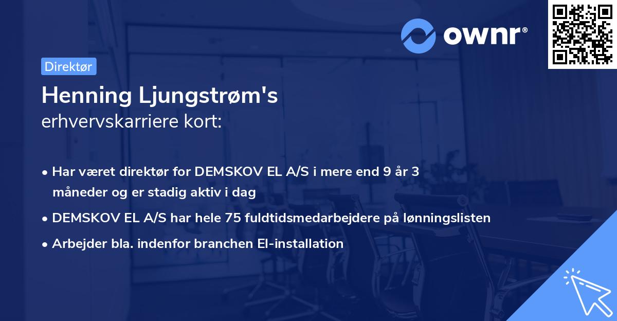 Henning Ljungstrøm's erhvervskarriere kort