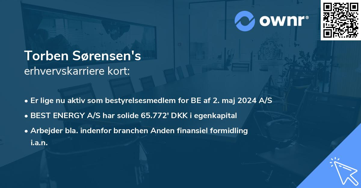 Torben Sørensen's erhvervskarriere kort