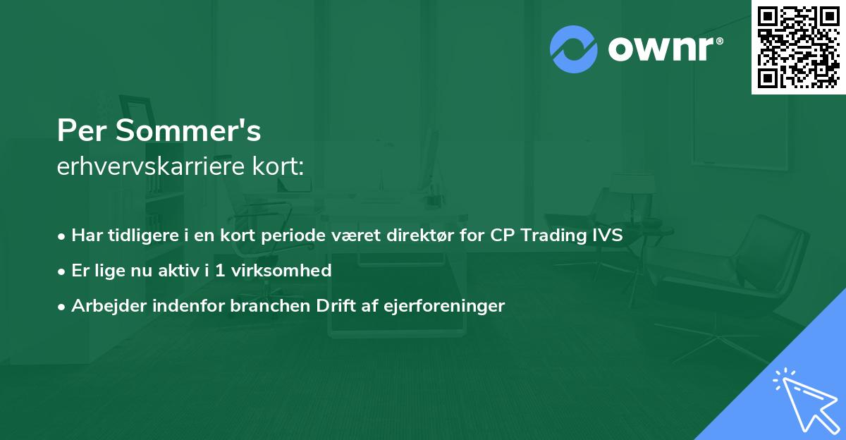 Per Sommer's erhvervskarriere kort
