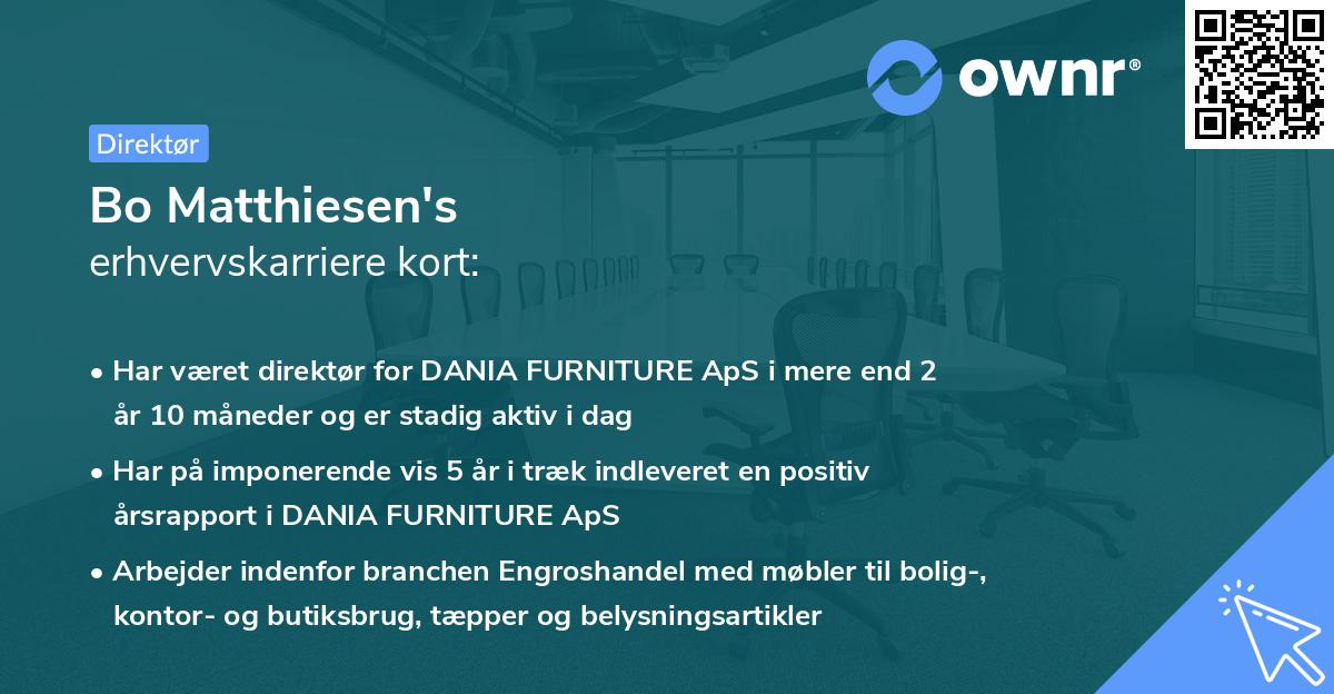 Bo Matthiesen's erhvervskarriere kort