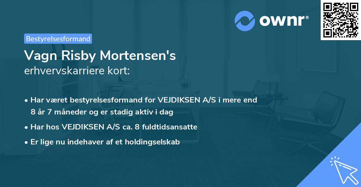 Vagn Risby Mortensen's erhvervskarriere kort