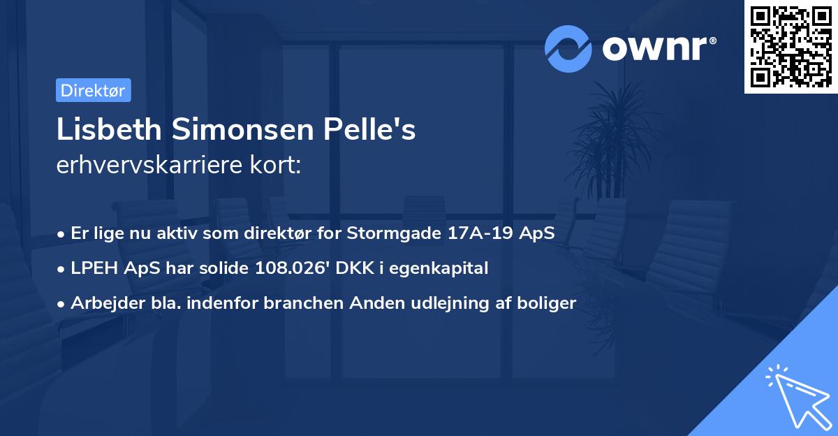 Lisbeth Simonsen Pelle's erhvervskarriere kort