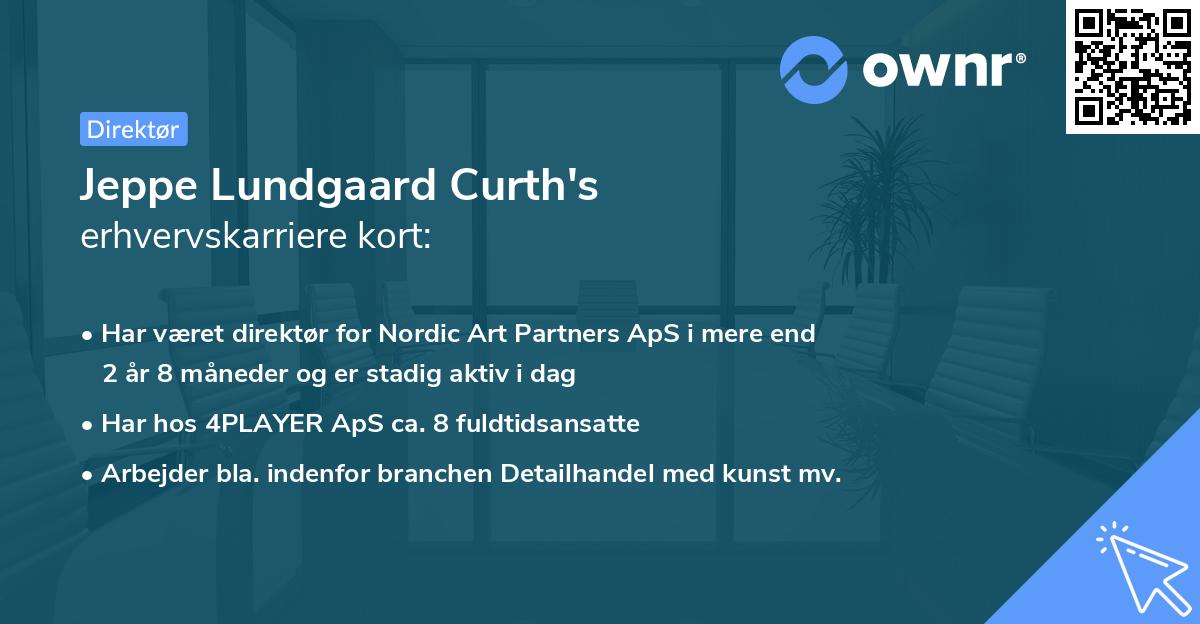 Jeppe Lundgaard Curth's erhvervskarriere kort