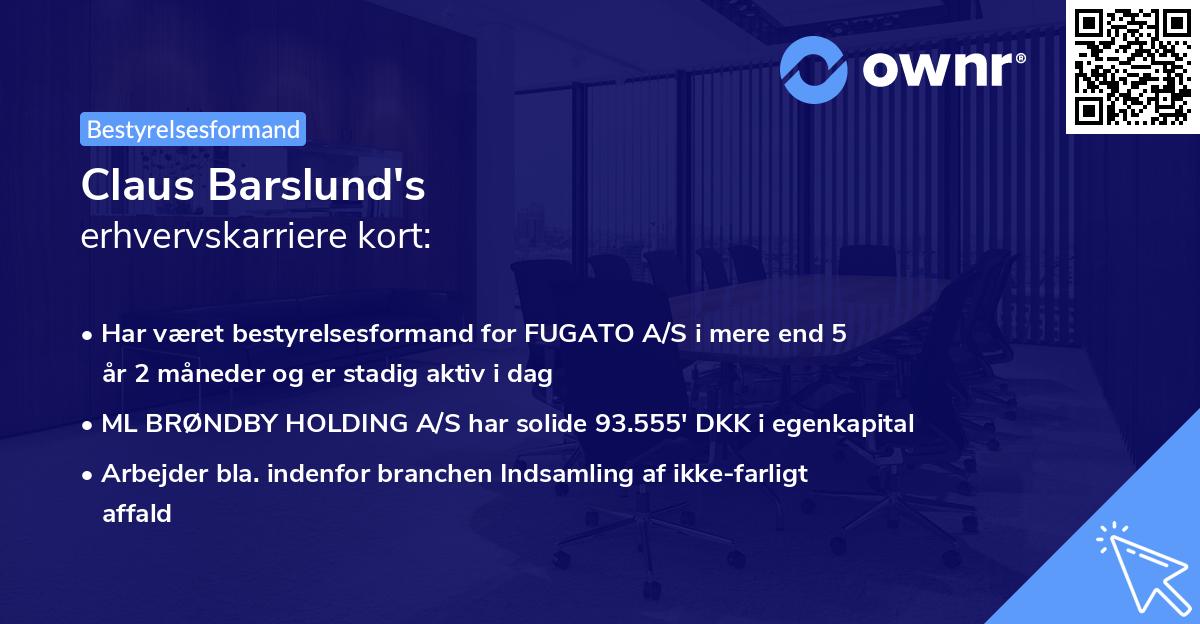Claus Barslund's erhvervskarriere kort