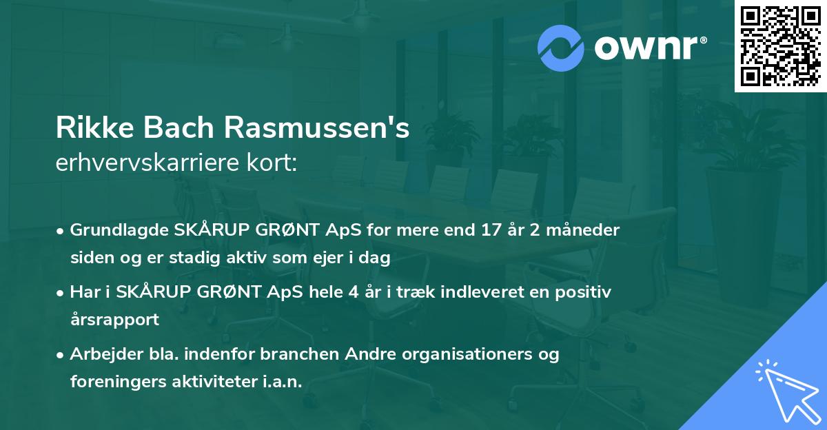 Rikke Bach Rasmussen's erhvervskarriere kort