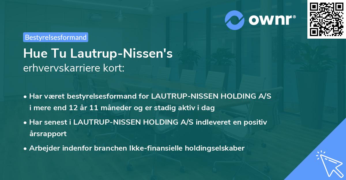 Hue Tu Lautrup-Nissen's erhvervskarriere kort
