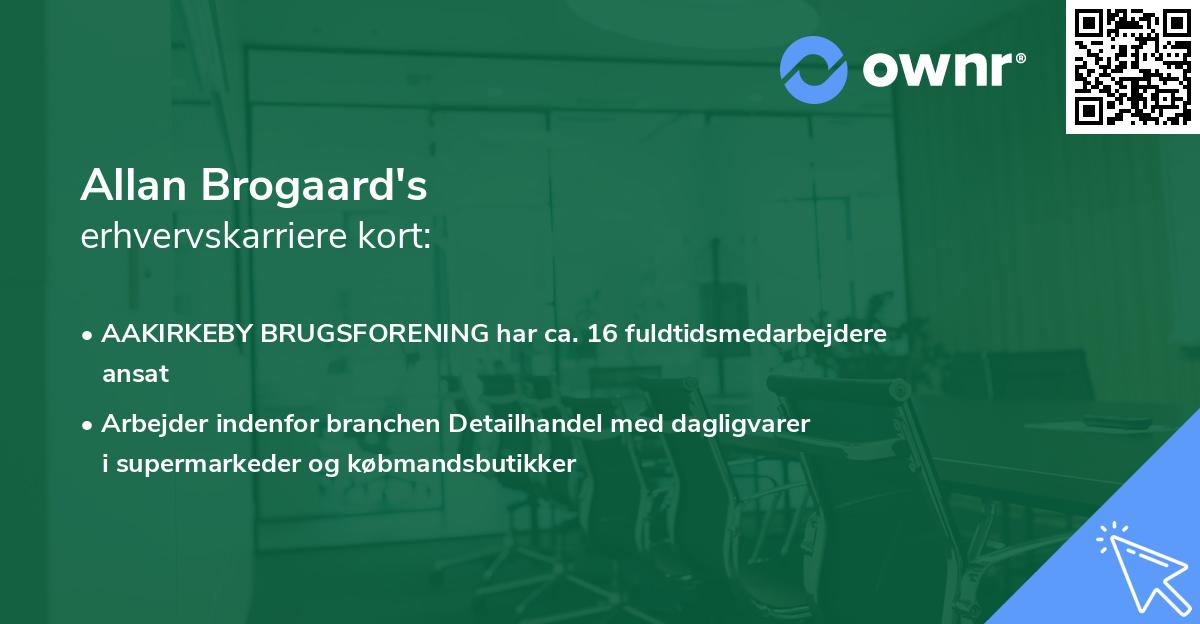 Allan Brogaard's erhvervskarriere kort