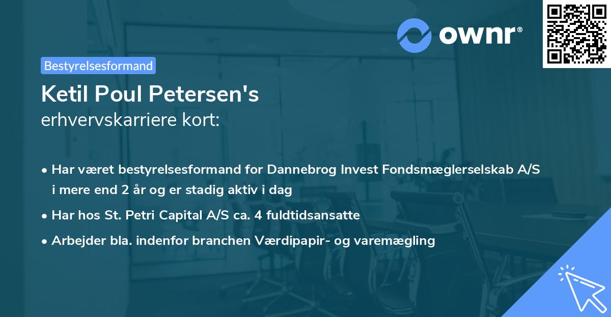 Ketil Poul Petersen's erhvervskarriere kort
