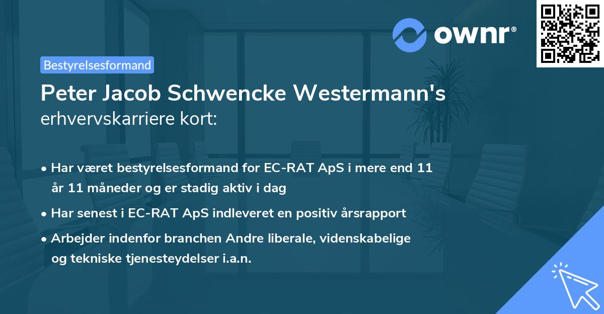 Peter Jacob Schwencke Westermann's erhvervskarriere kort