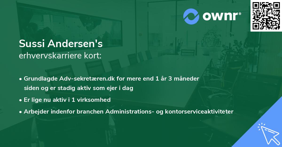 Sussi Andersen's erhvervskarriere kort