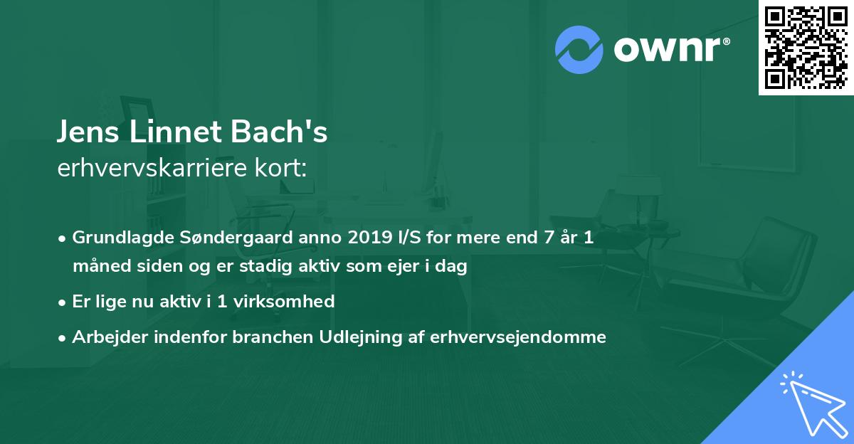 Jens Linnet Bach's erhvervskarriere kort