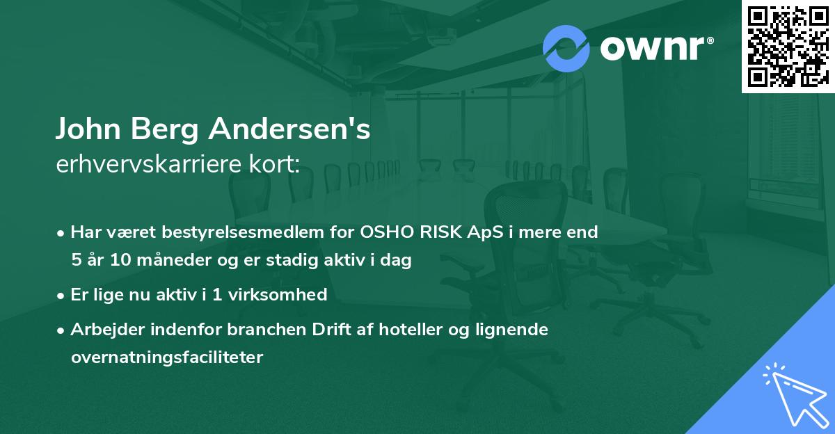 John Berg Andersen's erhvervskarriere kort