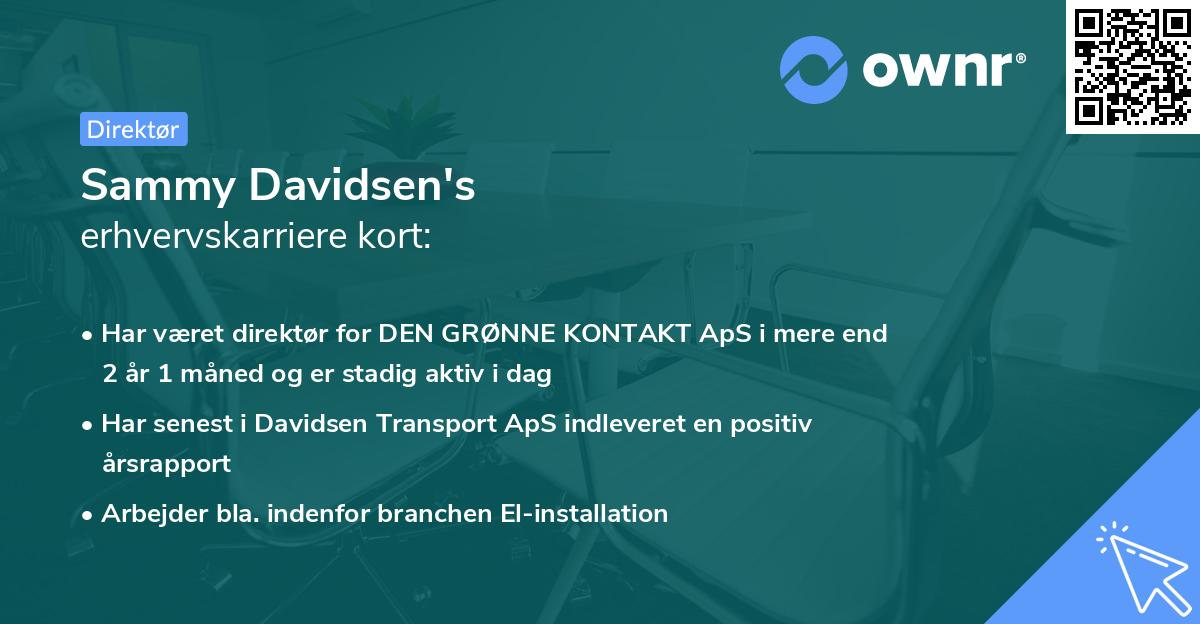 Sammy Davidsen's erhvervskarriere kort