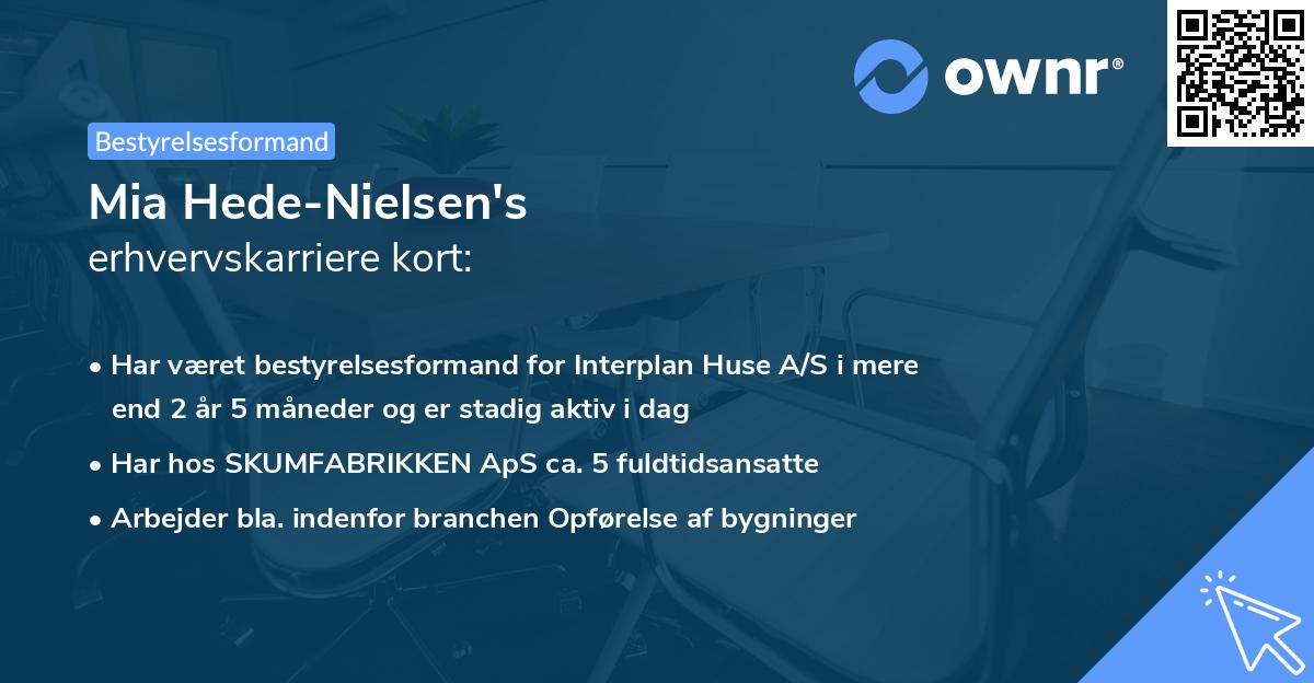 Mia Hede-Nielsen's erhvervskarriere kort