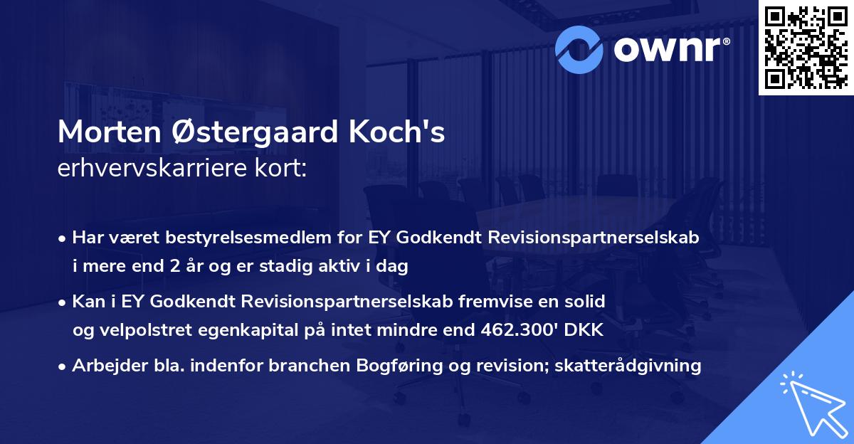 Morten Østergaard Koch's erhvervskarriere kort