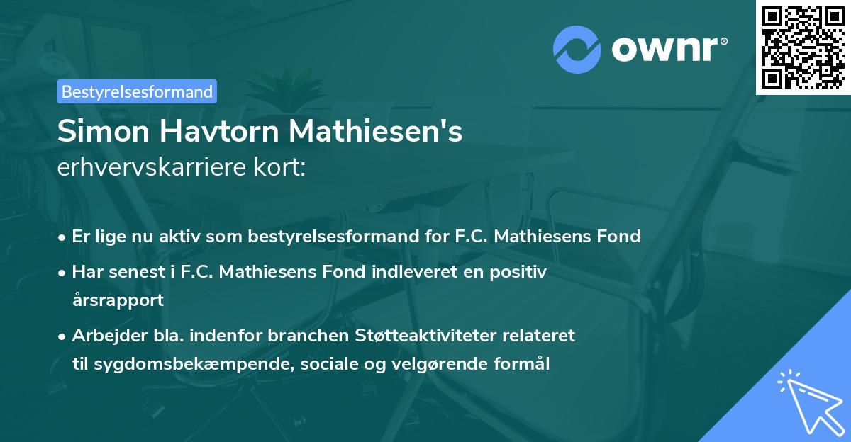 Simon Havtorn Mathiesen's erhvervskarriere kort