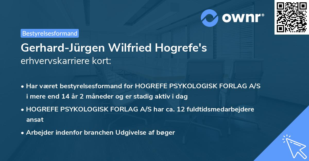 Gerhard-Jürgen Wilfried Hogrefe's erhvervskarriere kort