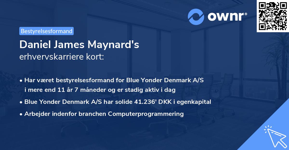 Daniel James Maynard's erhvervskarriere kort