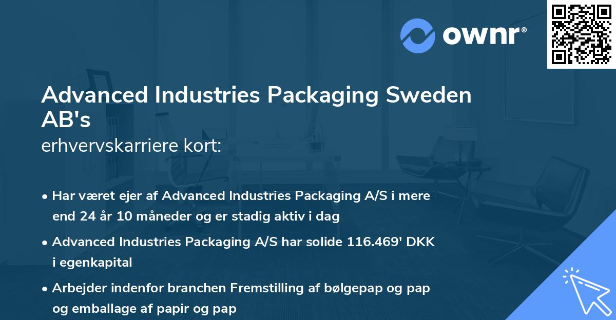 Advanced Industries Packaging Sweden AB's erhvervskarriere kort