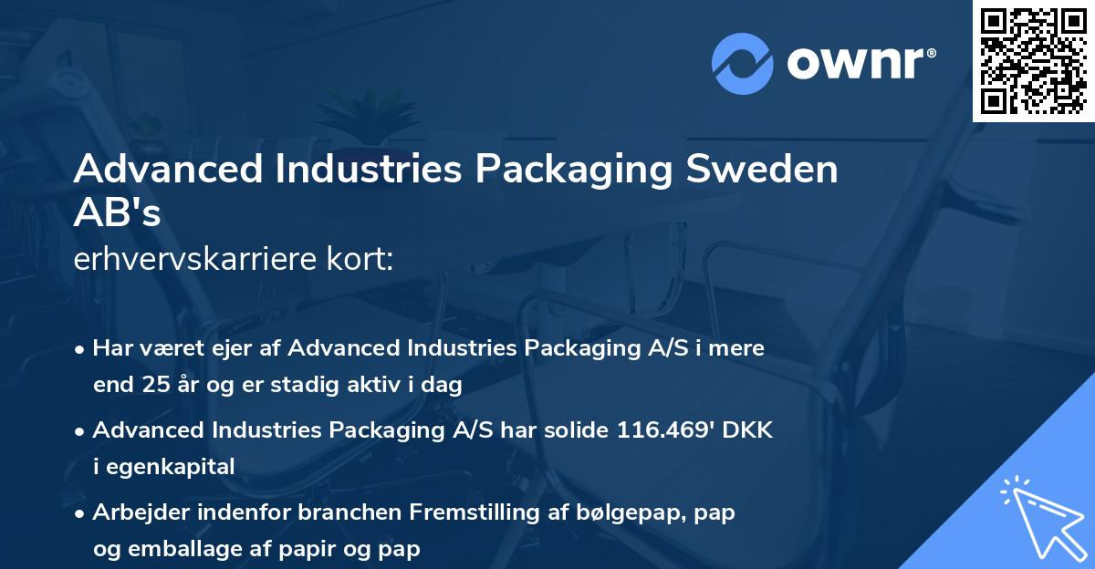 Advanced Industries Packaging Sweden AB's erhvervskarriere kort