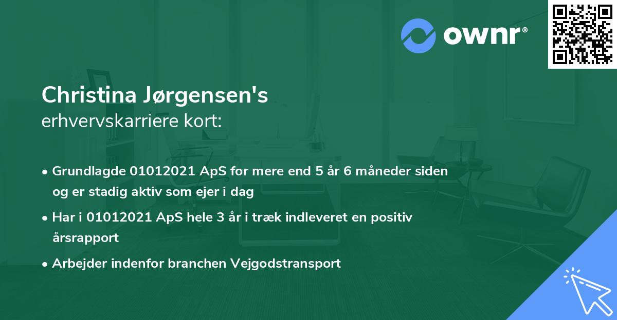 Christina Jørgensen's erhvervskarriere kort