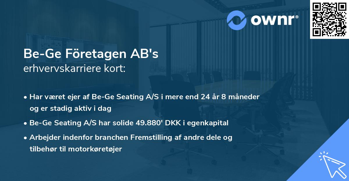 Be-Ge Företagen AB's erhvervskarriere kort