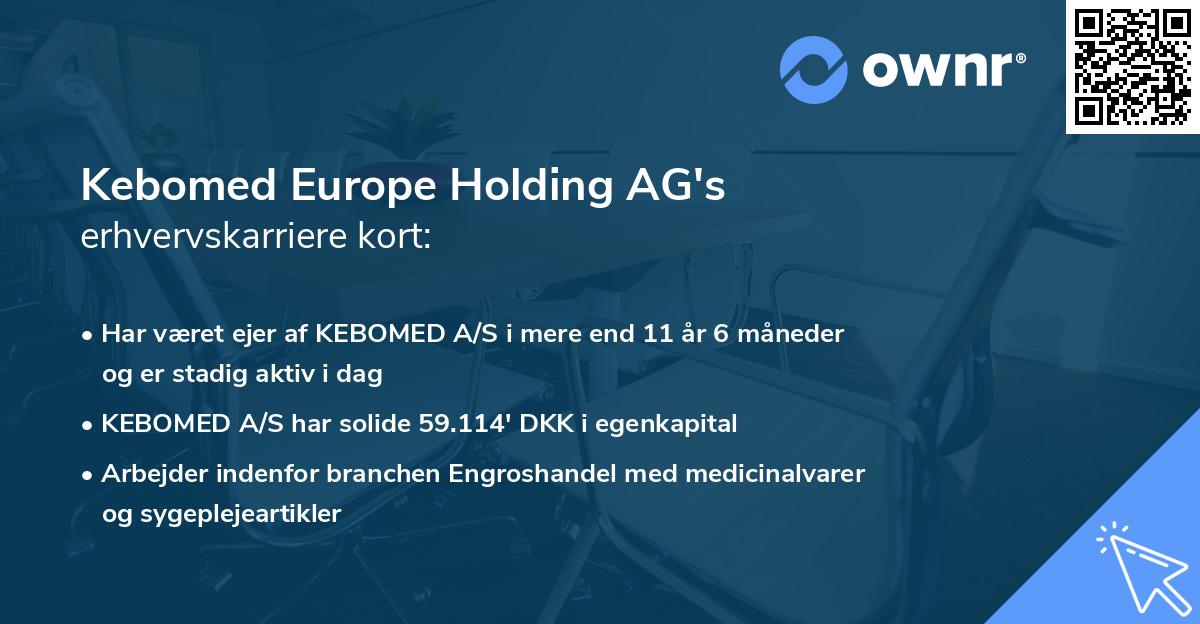 Kebomed Europe Holding AG's erhvervskarriere kort