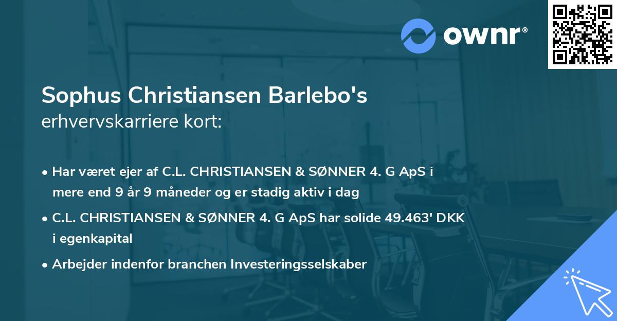 Sophus Christiansen Barlebo's erhvervskarriere kort