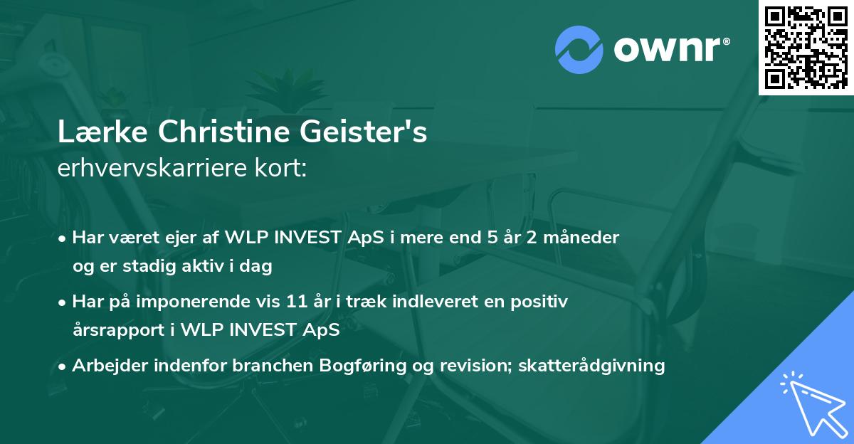 Lærke Christine Geister's erhvervskarriere kort