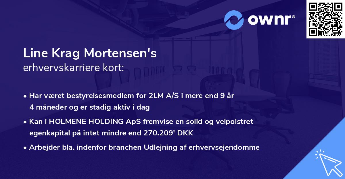 Line Krag Mortensen's erhvervskarriere kort