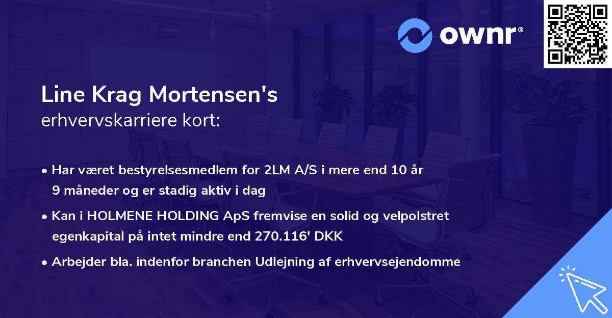 Line Krag Mortensen's erhvervskarriere kort