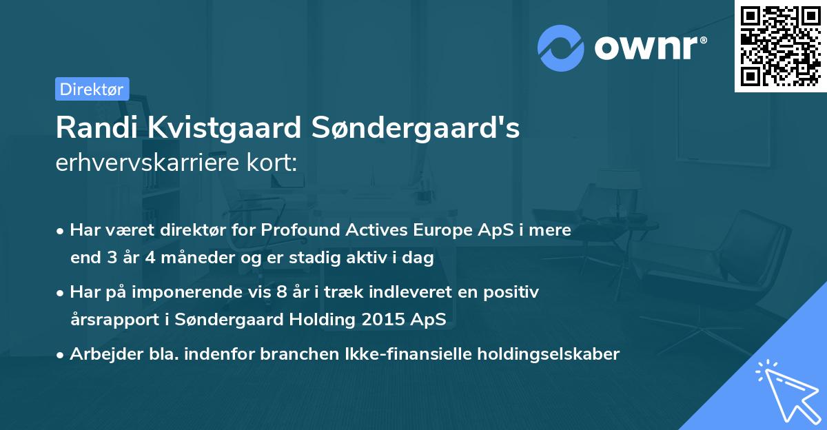 Randi Kvistgaard Søndergaard's erhvervskarriere kort