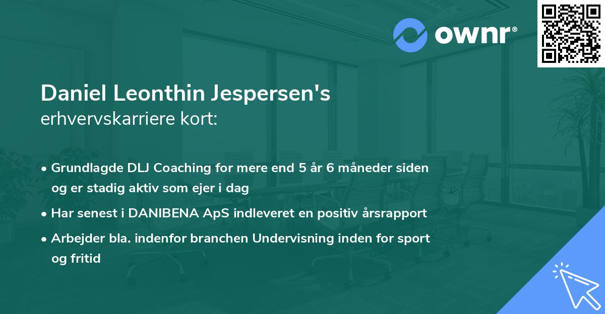Daniel Leonthin Jespersen's erhvervskarriere kort