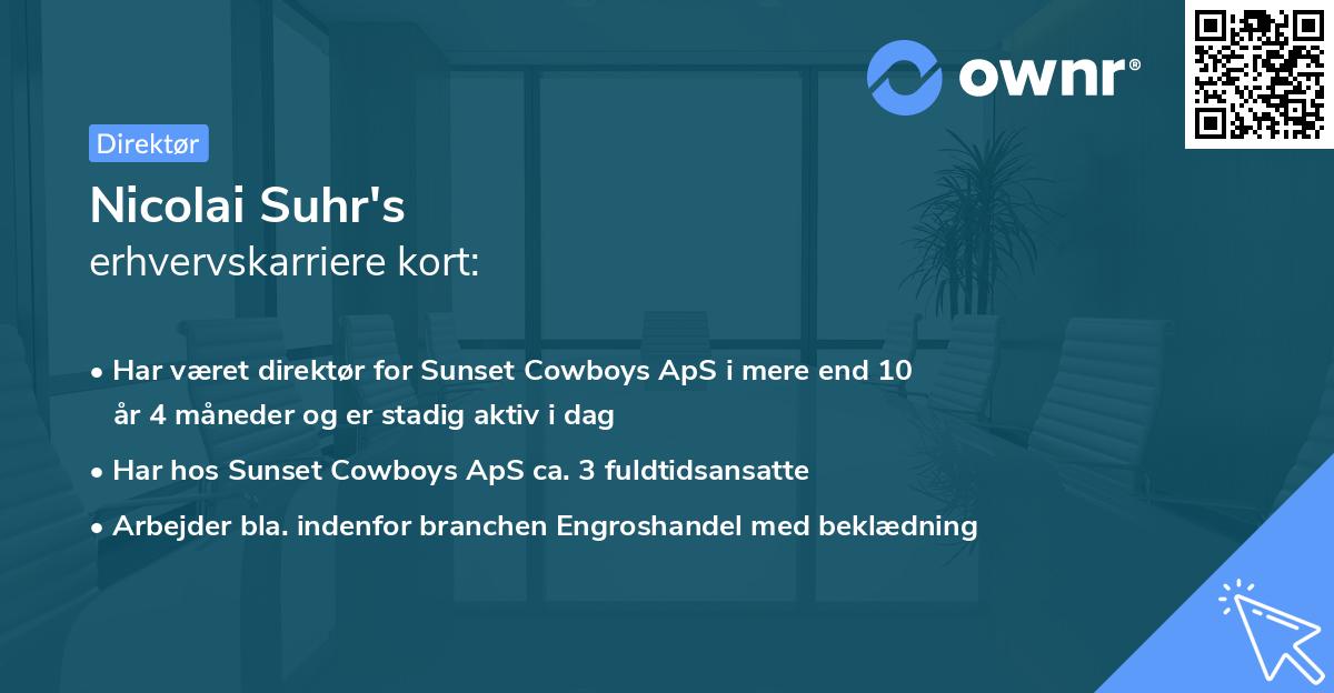 Nicolai Suhr's erhvervskarriere kort
