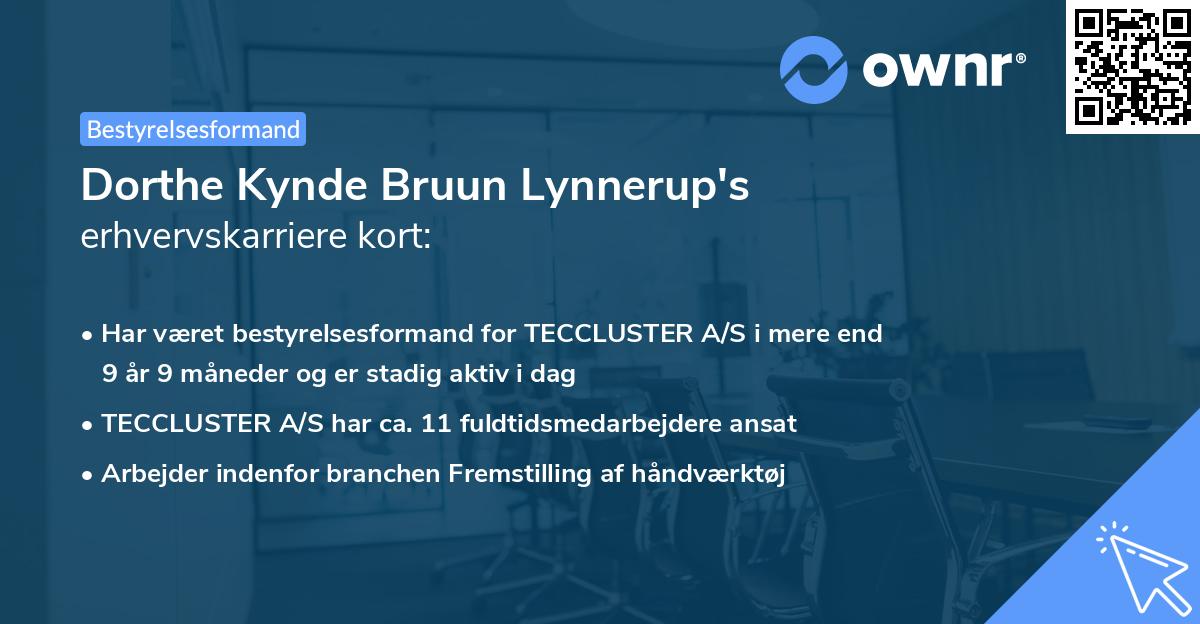 Dorthe Kynde Bruun Lynnerup's erhvervskarriere kort