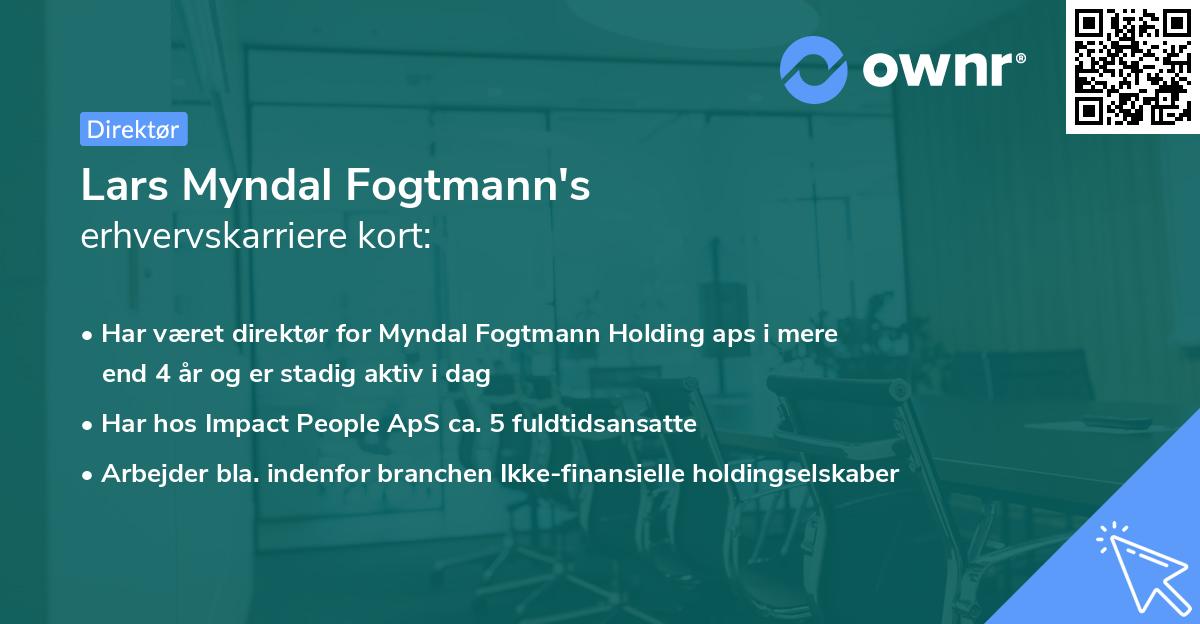 Lars Myndal Fogtmann's erhvervskarriere kort